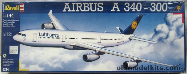 Revell 1/144 Airbus A340-300  Four Engine Airliner - Lufthansa, 4214 plastic model kit